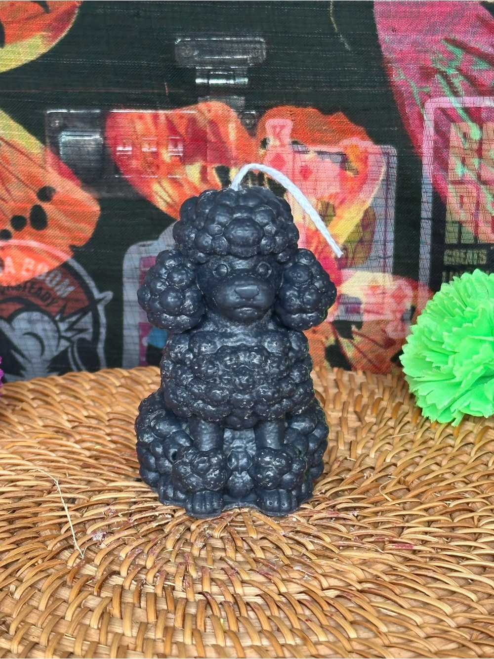 Handmade Black Poodle Candle – Detailed Dog Figure